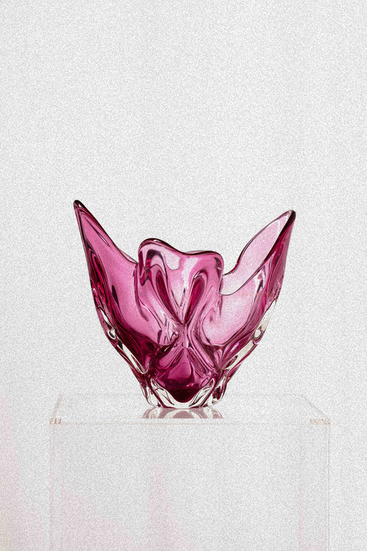 Raspberry Handkerchief Art Glass