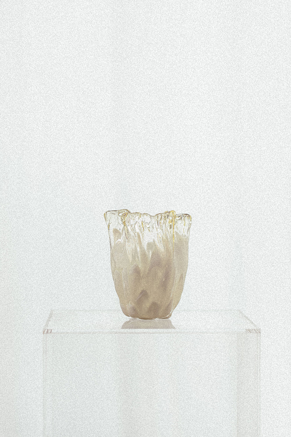 Vintage Murano Cream Ruffle Vase
