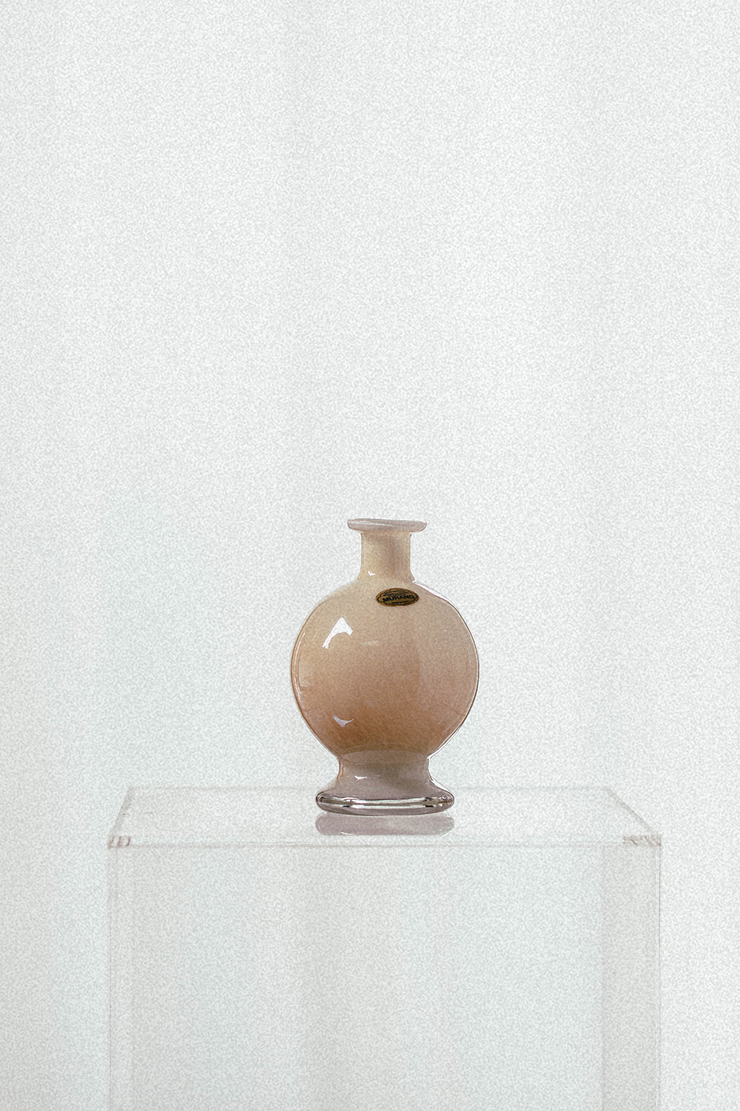 Cream Iridescent Murano Glass Vase